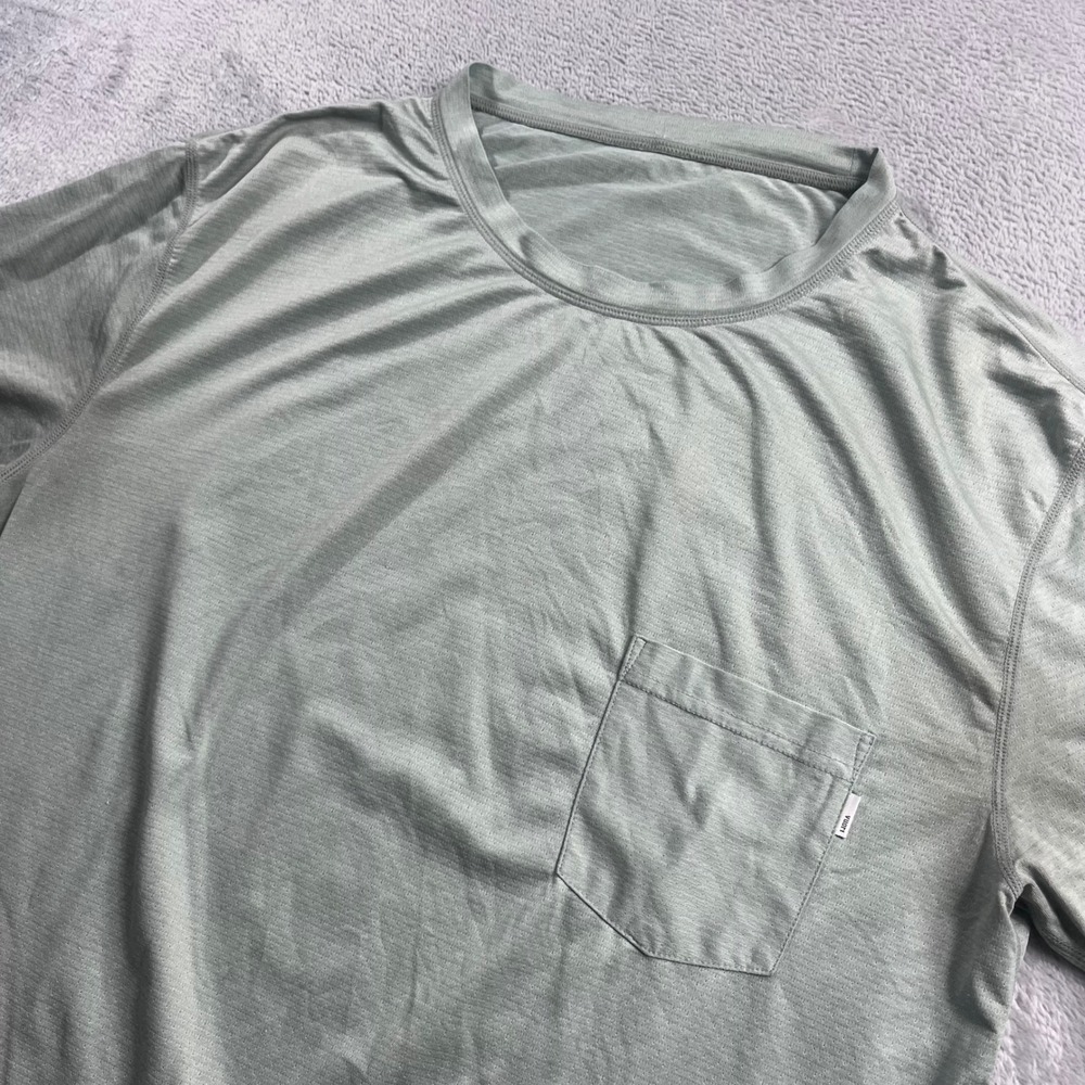 Vuori x Peloton Mens Current Tech Tee Pocket T-Shirt Sage Green Size L